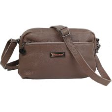 Женская кожаная сумка на плечо Borsacomoda Коричневая
