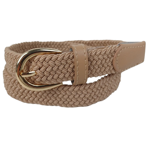 Эластичный женский ремень резинка Isa-Traesko Светло-коричневый