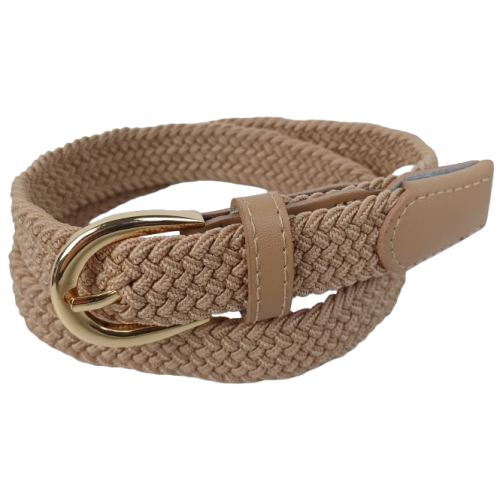 Эластичный женский ремень резинка Isa-Traesko Светло-коричневый