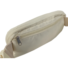 Женская поясная сумка бананка набедренная сумка LS Бежевая