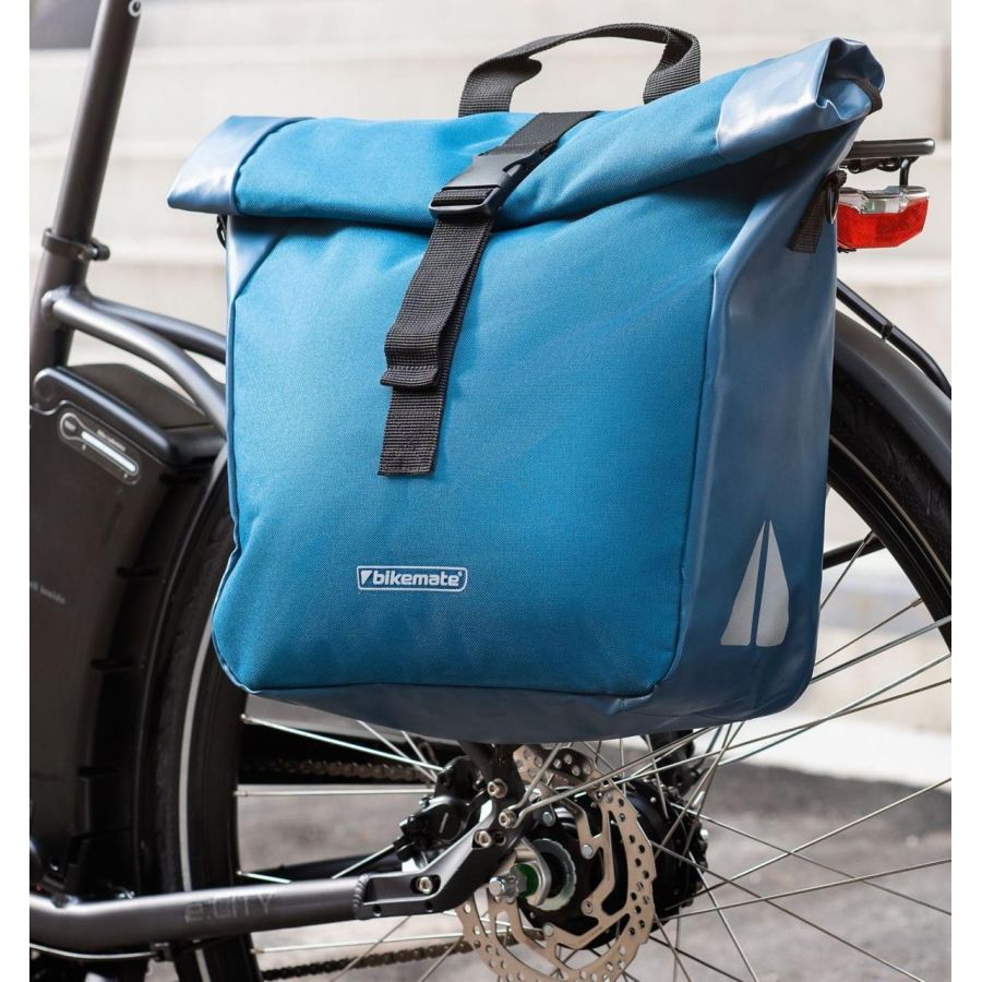 Велосипедная сумка на багажник с дождевиком 25L Bikemate 804019-1 Синяя