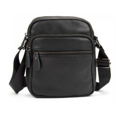 Мужская кожаная сумка планшетка Tiding Bag Черная