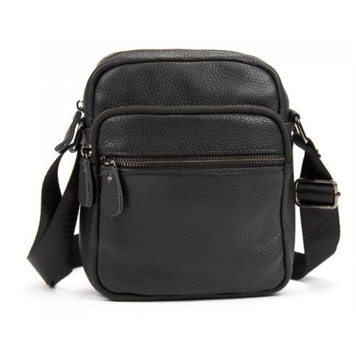 Мужская кожаная сумка планшетка Tiding Bag Черная