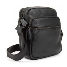 Мужская кожаная сумка планшетка Tiding Bag Черная