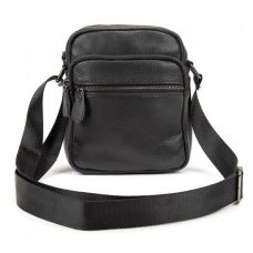 Мужская кожаная сумка планшетка Tiding Bag Черная