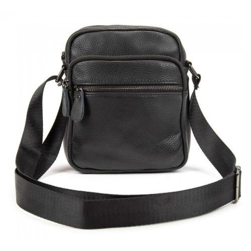 Мужская кожаная сумка планшетка Tiding Bag Черная