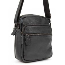 Мужская кожаная сумка планшетка Tiding Bag Черная