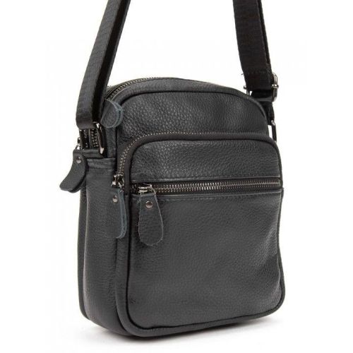 Мужская кожаная сумка планшетка Tiding Bag Черная