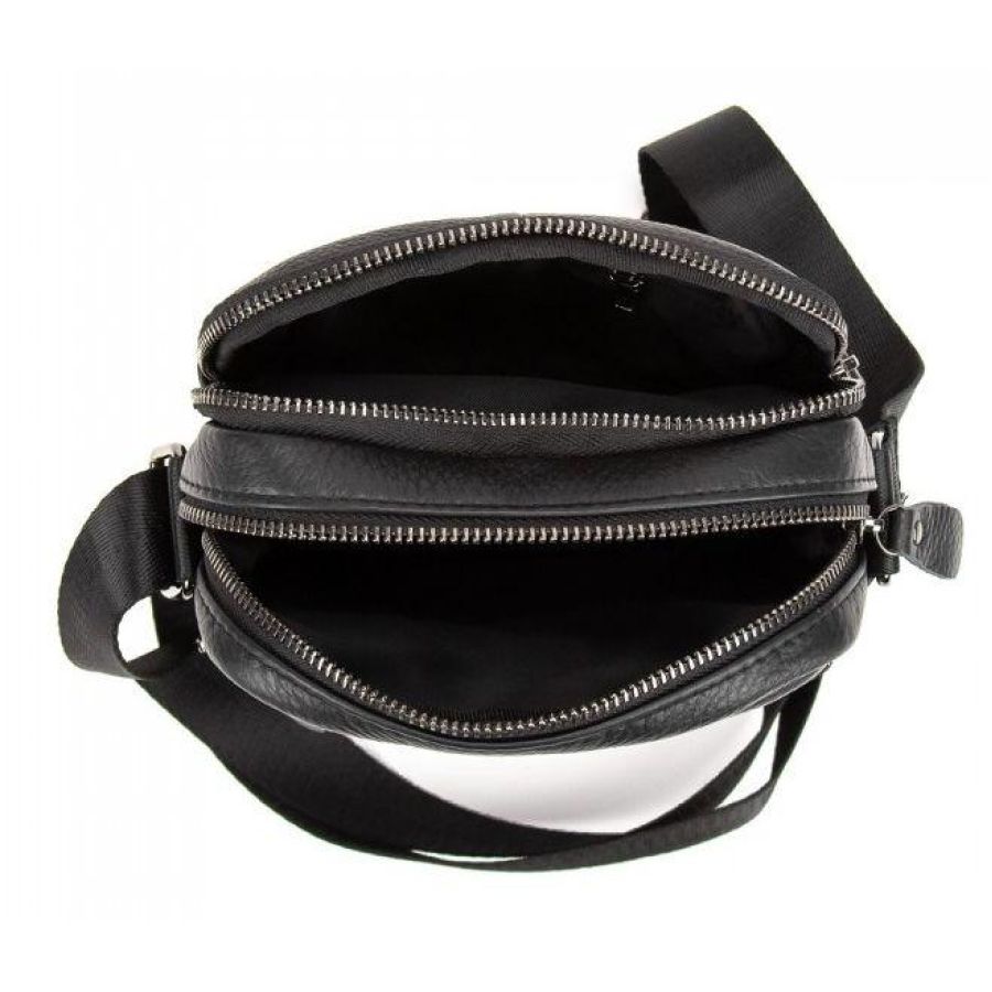 Мужская кожаная сумка планшетка Tiding Bag Черная