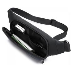 Мужская сумка поясная Confident Черная (SATN02-BLH7210A)