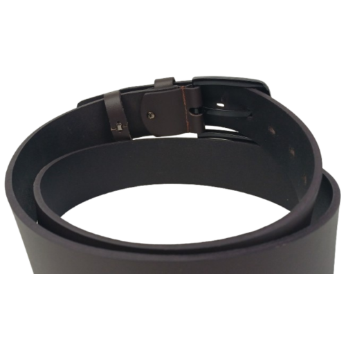 Широкий мужской ремень под джинсы Skipper темно-коричневый 4,5 см