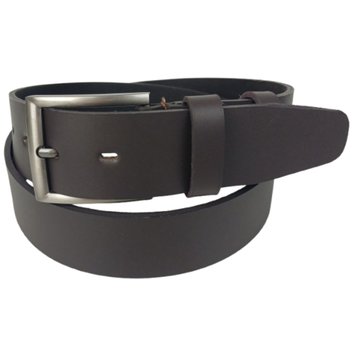 Ремень мужской кожаный Skipper 4.5 см, темно-коричневый, под джинсы, на пряжке