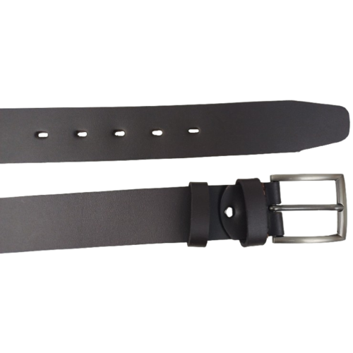 Ремень мужской кожаный Skipper 4.5 см, темно-коричневый, под джинсы, на пряжке