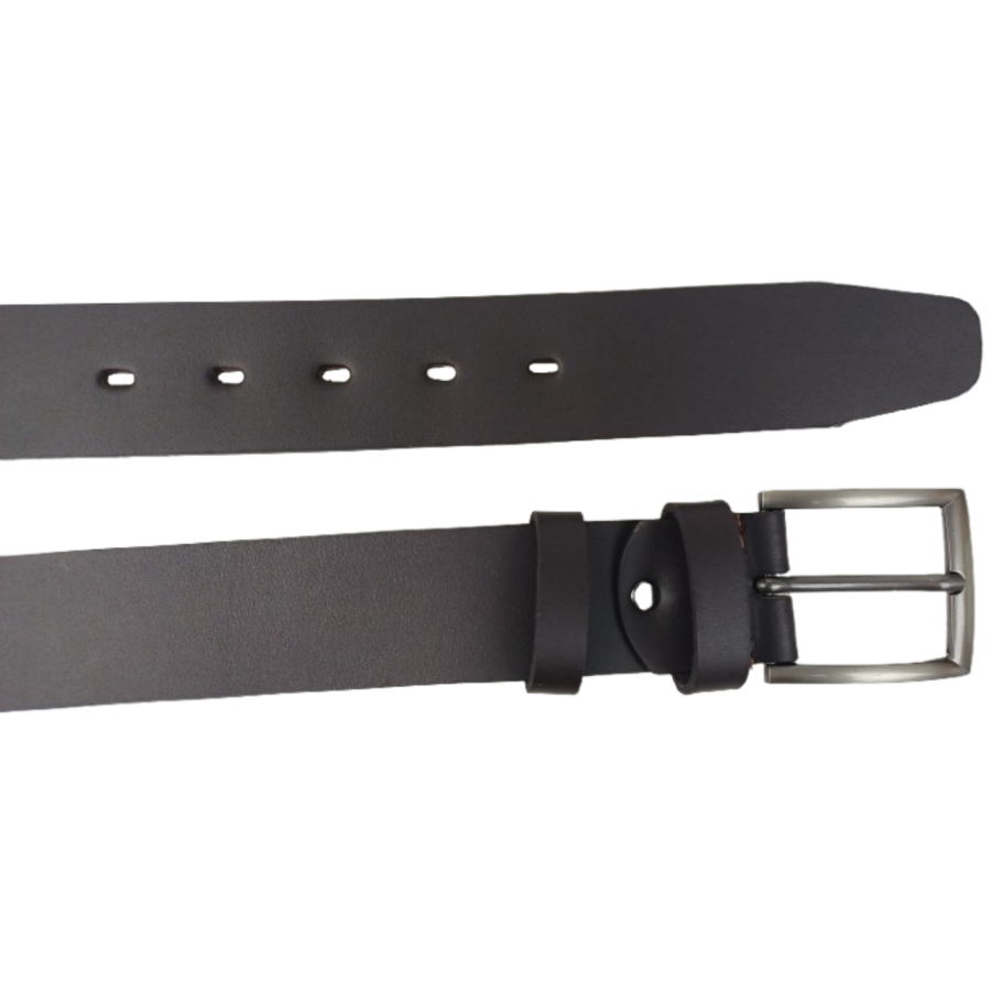 Ремень мужской кожаный Skipper 4.5 см, темно-коричневый, под джинсы, на пряжке