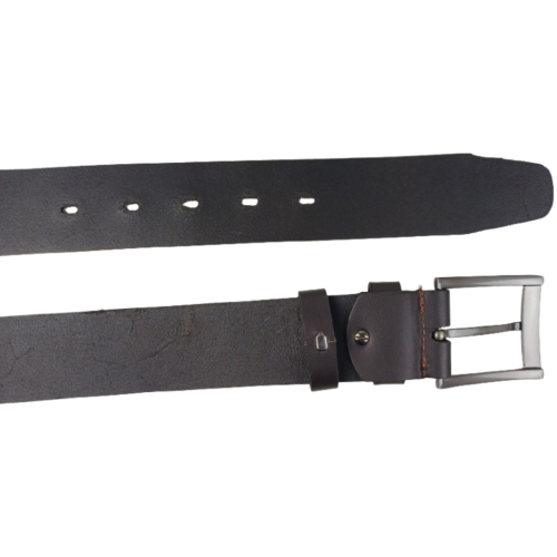 Ремень мужской кожаный Skipper 4.5 см, темно-коричневый, под джинсы, на пряжке