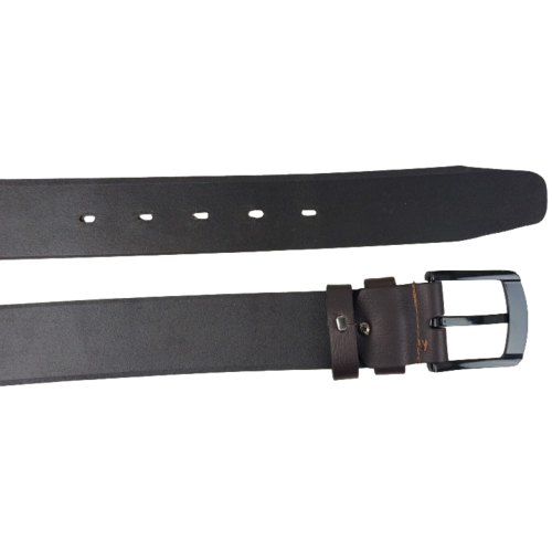 Ремень мужской широкий Skipper темно-коричневый 4.5 см, для джинс, на металлической пряжке