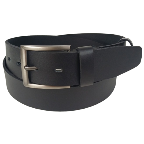 Ремень мужской кожаный Skipper черный 4.5 см, широкий, под джинсы и брюки