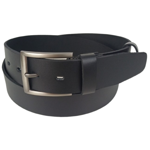 Ремень мужской кожаный Skipper черный 4.5 см, широкий, под джинсы и брюки