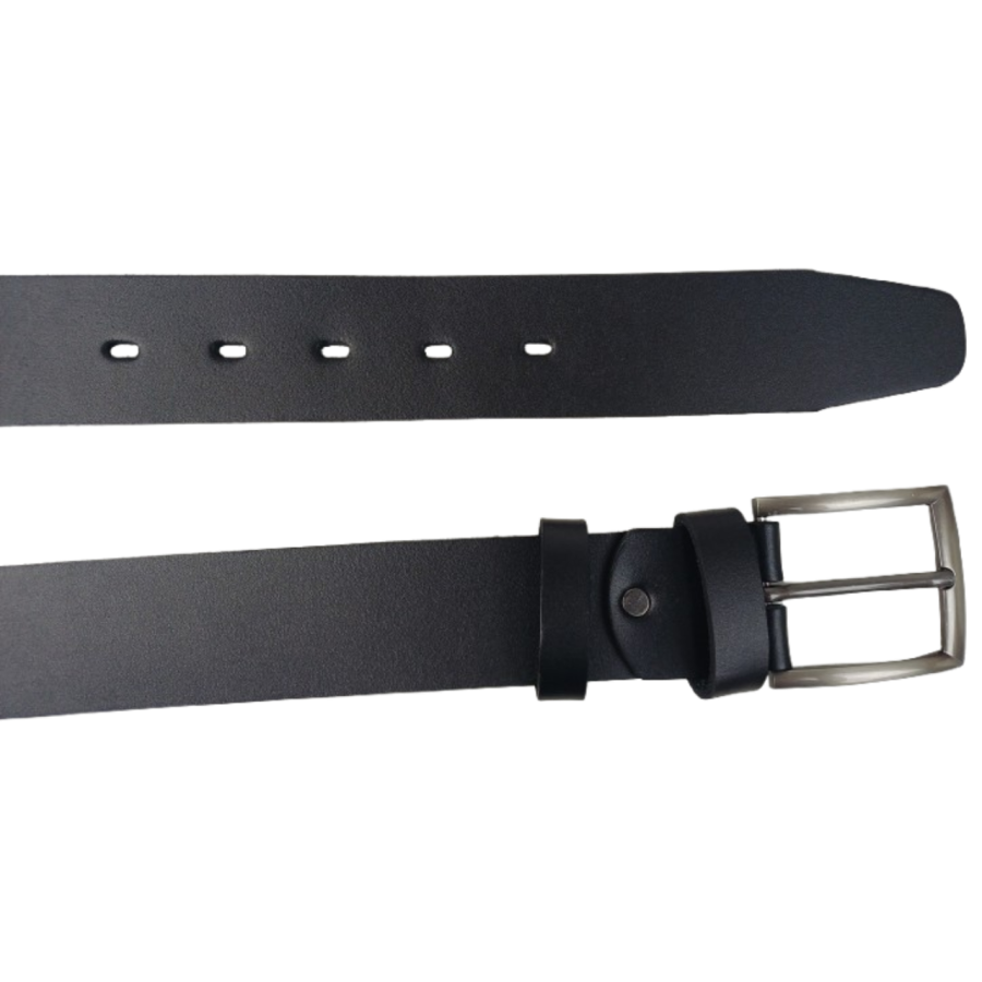 Ремень мужской кожаный Skipper черный 4.5 см, широкий, под джинсы и брюки