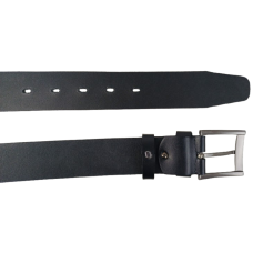 Ремень мужской кожаный Skipper черный 4.5 см, широкий, под джинсы и брюки