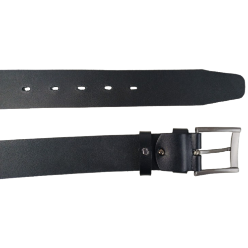 Ремень мужской кожаный Skipper черный 4.5 см, широкий, под джинсы и брюки