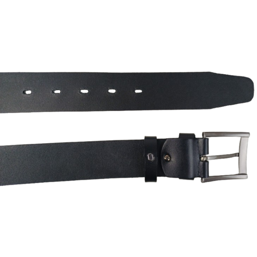 Ремень мужской кожаный Skipper черный 4.5 см, широкий, под джинсы и брюки