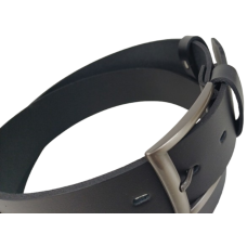 Ремень мужской кожаный Skipper черный 4.5 см, широкий, под джинсы и брюки