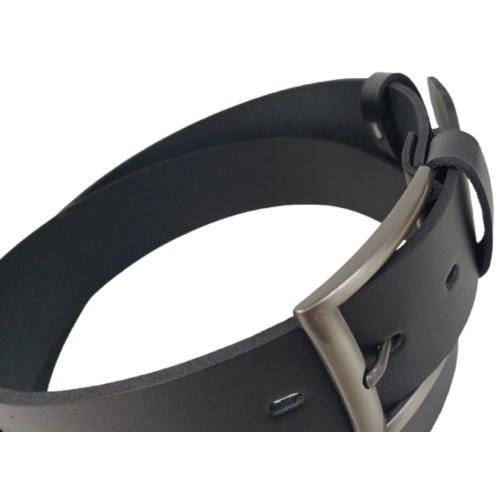 Ремень мужской кожаный Skipper черный 4.5 см, широкий, под джинсы и брюки