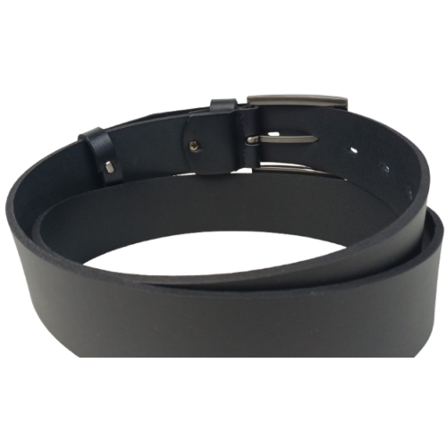 Ремень мужской кожаный Skipper черный 4.5 см, широкий, под джинсы и брюки