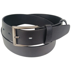 Ремень мужской широкий кожаный Skipper 4.5 см, черный, с металлической пряжкой