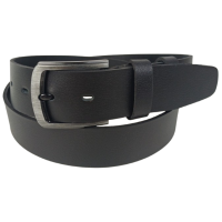 Ремень мужской широкий кожаный Skipper 4.5 см, черный, с фиксатором, под джинсы