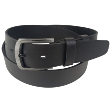 Ремень мужской широкий кожаный Skipper 4.5 см, черный, с фиксатором, под джинсы