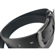 Ремень мужской широкий кожаный Skipper 4.5 см, черный, с фиксатором, под джинсы