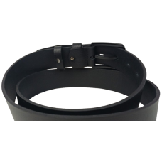 Ремень мужской широкий кожаный Skipper 4.5 см, черный, с фиксатором, под джинсы