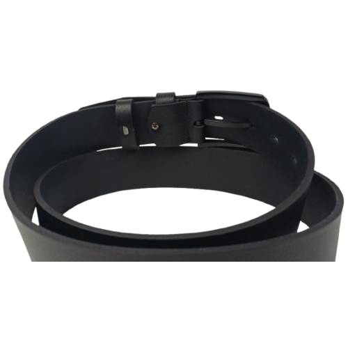 Ремень мужской широкий кожаный Skipper 4.5 см, черный, с фиксатором, под джинсы