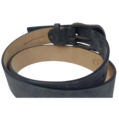 Ремень женский Tod's из нубука, графитовый, 3.5 см, Италия, с матовой пряжкой