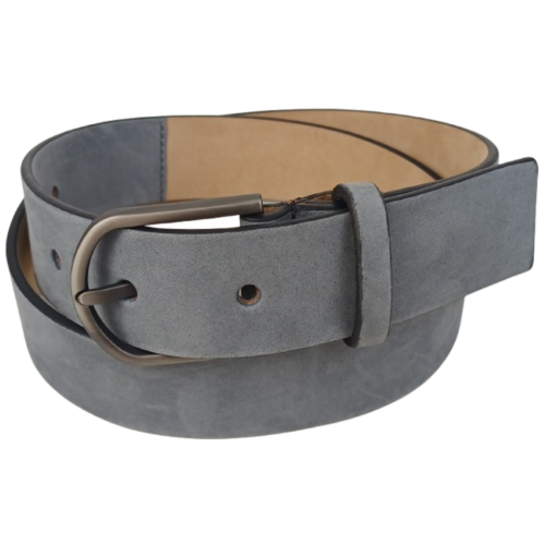 Ремень женский Tod's из нубука, светло-серый, 3.5 см, Италия, с матовой пряжкой