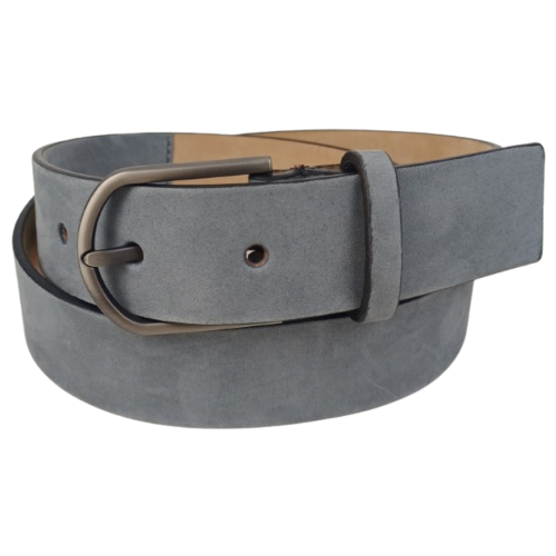 Ремень женский Tod's из нубука, светло-серый, 3.5 см, Италия, с матовой пряжкой