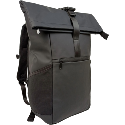 Рюкзак молодежный прорезиненный Live in style 18L, черный, роллтоп, Rolltop-Rucksack