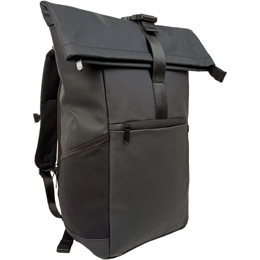Рюкзак молодежный прорезиненный Live in style 18L, черный, роллтоп, Rolltop-Rucksack