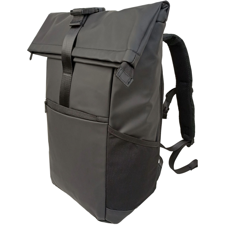 Рюкзак молодежный прорезиненный Live in style 18L, черный, роллтоп, Rolltop-Rucksack