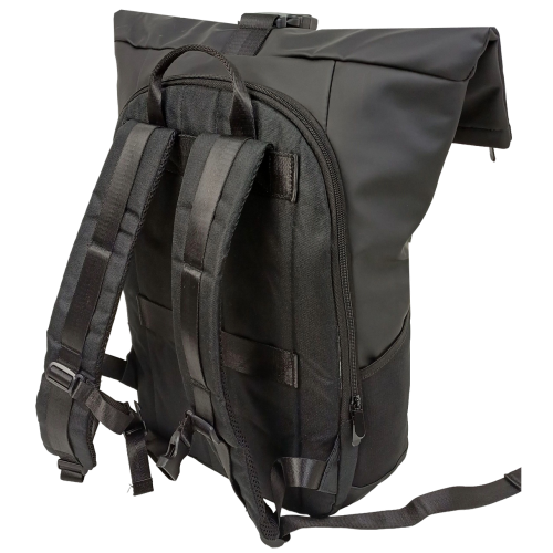 Рюкзак молодежный прорезиненный Live in style 18L, черный, роллтоп, Rolltop-Rucksack
