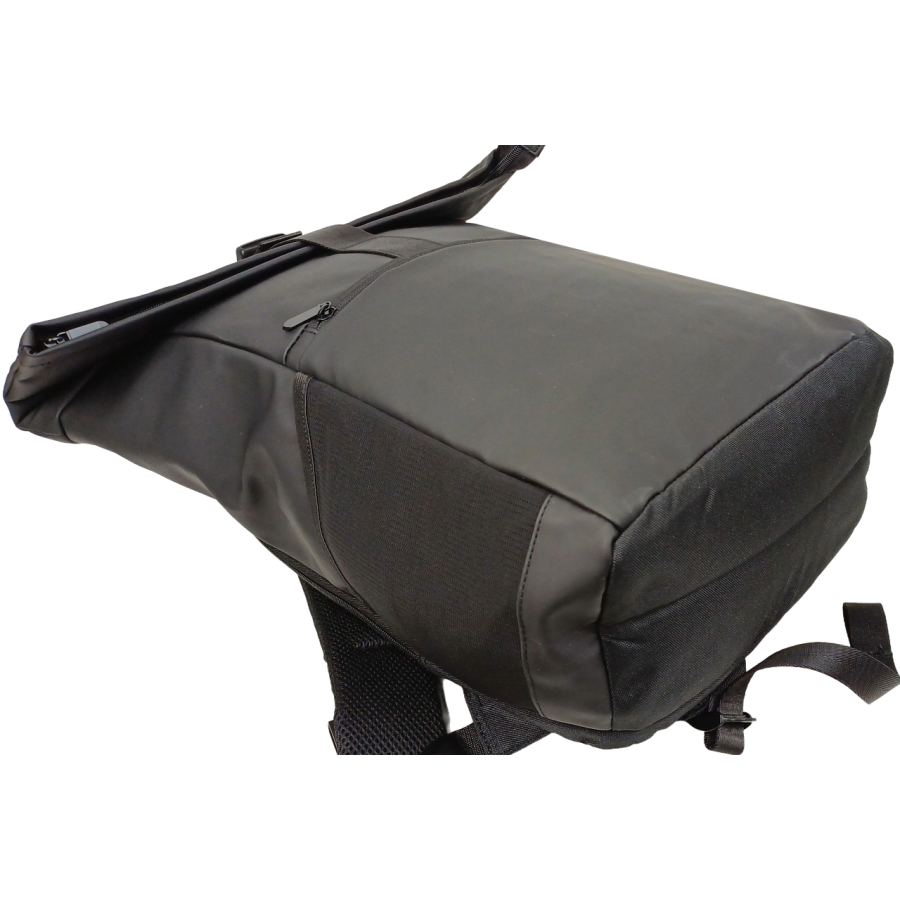 Рюкзак молодежный прорезиненный Live in style 18L, черный, роллтоп, Rolltop-Rucksack