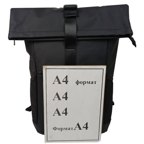 Рюкзак молодежный прорезиненный Live in style 18L, черный, роллтоп, Rolltop-Rucksack