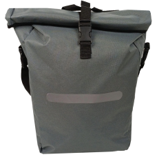 Велосумка вертикальная на багажник Bikemate 22 л, серая, с дождевиком, влагозащищенная