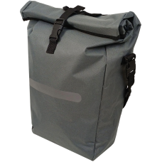 Велосумка вертикальная на багажник Bikemate 22 л, серая, с дождевиком, влагозащищенная