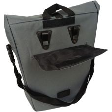 Велосумка вертикальная на багажник Bikemate 22 л, серая, с дождевиком, влагозащищенная