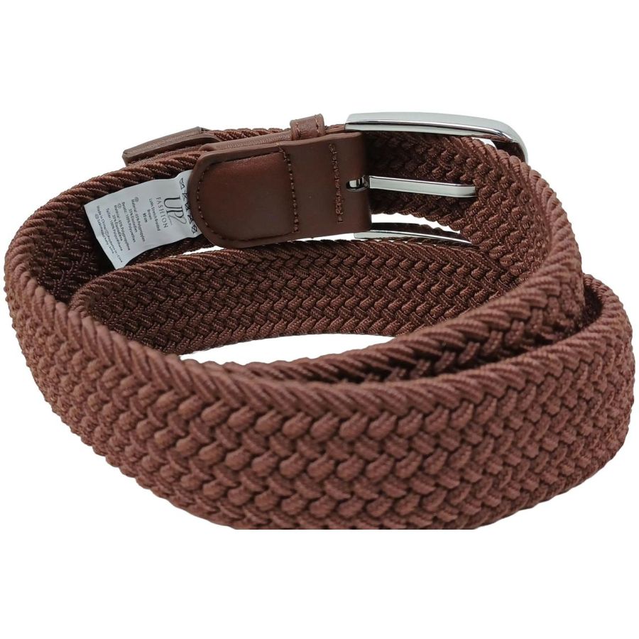 Ремень женский эластичный UP2 Fashion, коричневый, резинка, 3.5 см