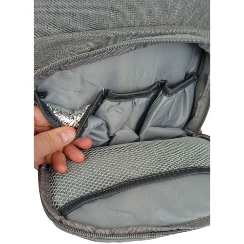 Рюкзак для мам Live in style 19 л, серый, с креплением на коляску, без коврика