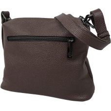 Сумка женская Borsacomoda темно-коричневая, кожаная, 25x20x9 см, два отделения